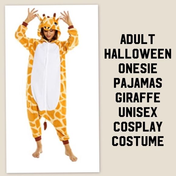 Adult Halloween Onesie Giraffe Pajamas - Unisex - Picture 1 of 5